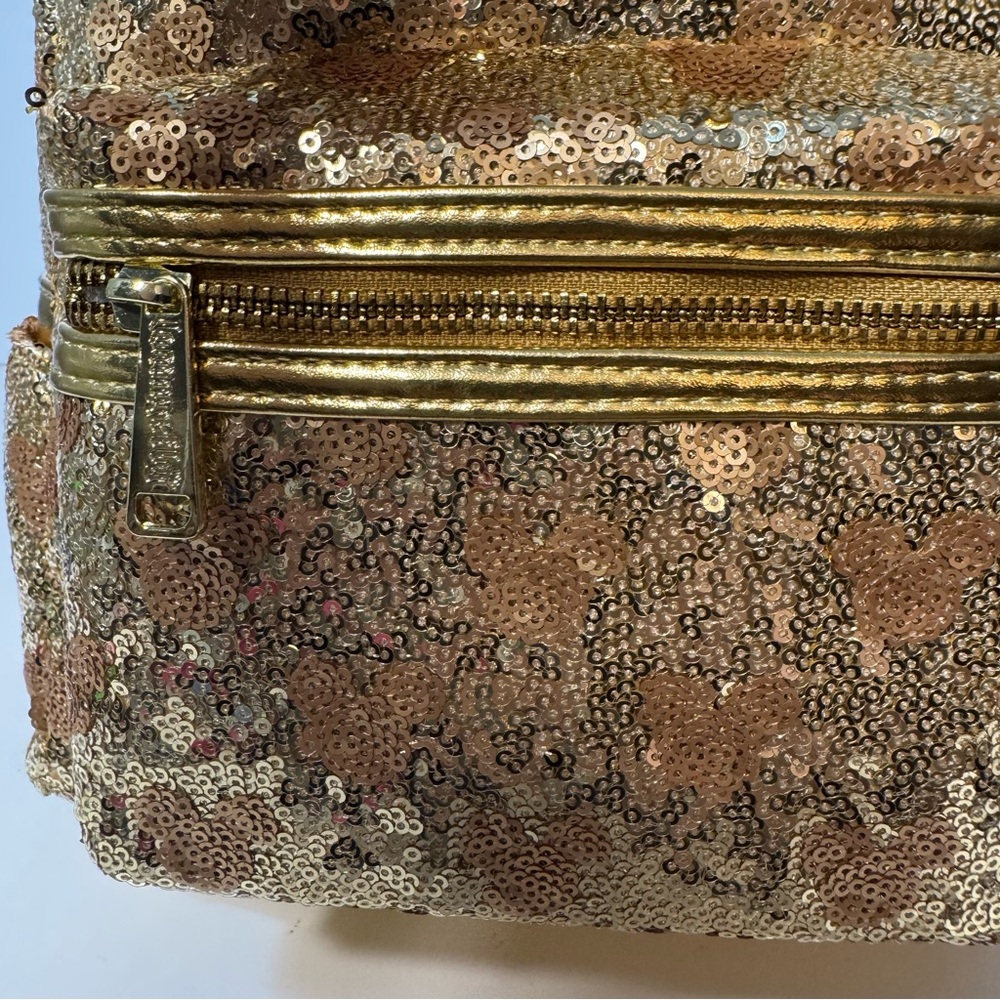 NWT. Disney Loungefly Minnie Mouse Gold Sequin Mini Backpack. - Picture 8 of 13